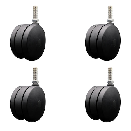 Service Caster 4'' Extra Large Heavy Duty Twin Wheel Caster 1/2 Threaded Stem , 4PK SCC-UHTS02S100-NYS-121315-4